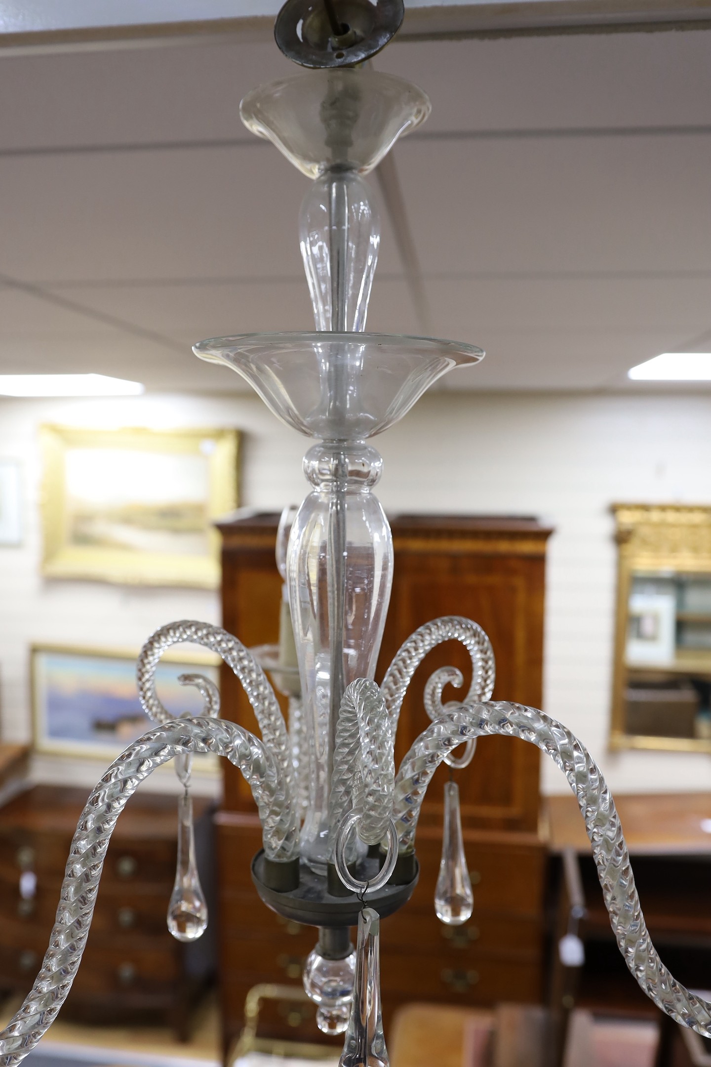 A venetian three light chandelier, 56cm